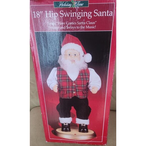 Vintage Gemmy Hip Swinging Santa North Pole Productions 1998 TESTED WORKS